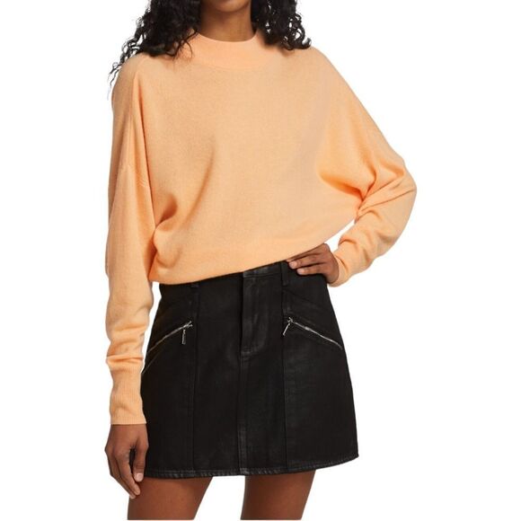 NEW A.L.C. Chiara Apricot Wool & Cashmere Mockneck Deep V Back Sweater US XS🎁 - Picture 2 of 11